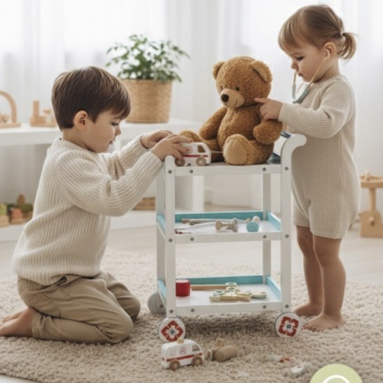 Carrito de Médico Junior: Set de Cuidado y Juego
